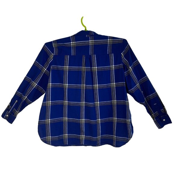 Old Navy Blue Plaid Classic Button-Up Shirt Size XXL Heritage Casual Workwear - Picture 2 of 8
